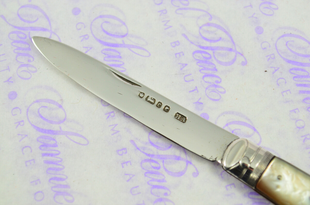 Pristine Silver Bladed Mother Of Pearl Fully Restored Sheffield Made Pen/Pocket Knife 1870 - Image 5