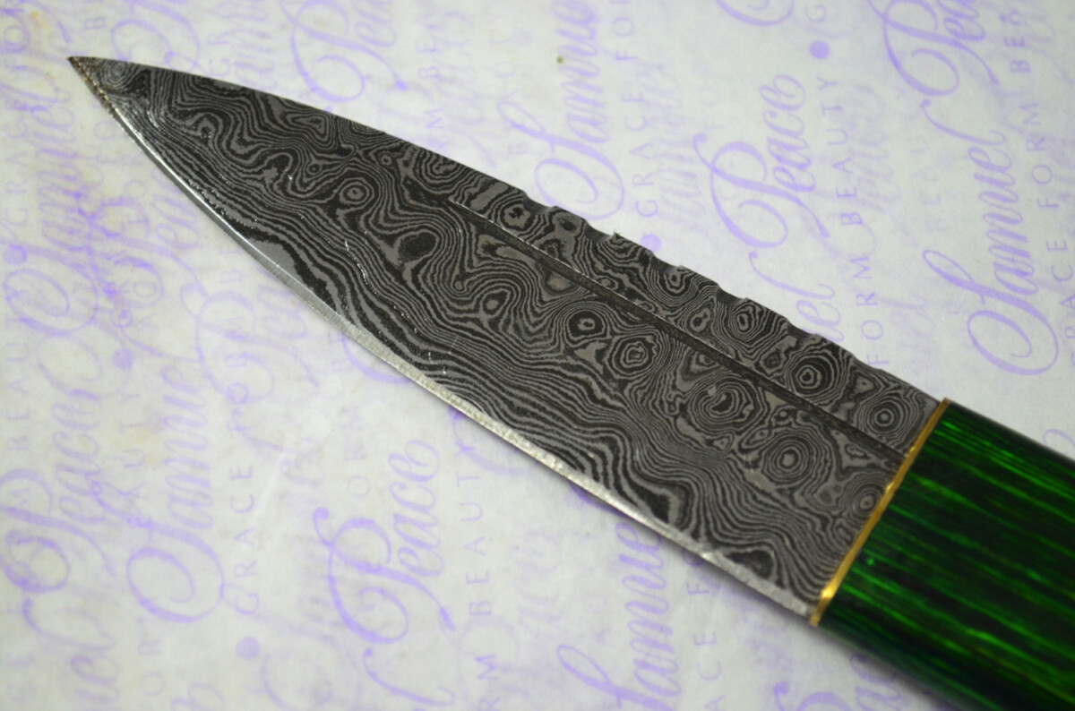 New Fantastic Coloured Pakkawood Sgian Dubh Damascus Steel Superior Sheath inc Presentation Box - Image 5