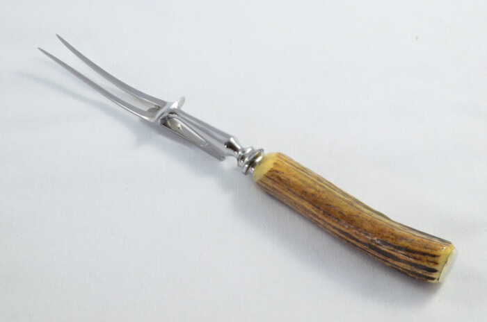 Beautiful Sheffield Handmade Authentic Stag Antler Horn Handled 3 Piece Carving Set - Image 7