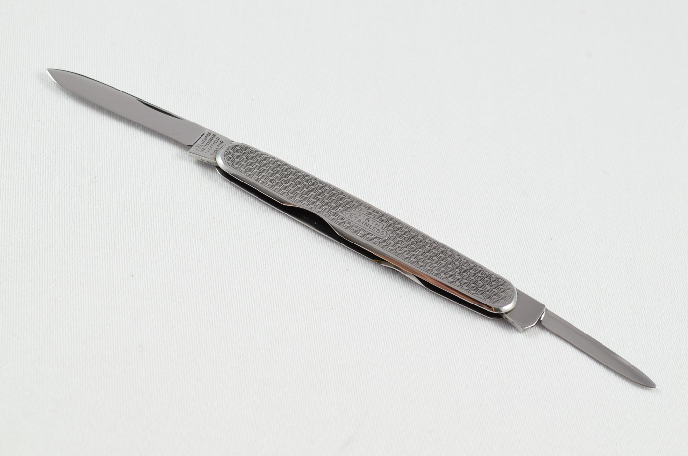 A George Wostenholme Engine Turned Stainless Steel Pocket Pen Knife Sheffield