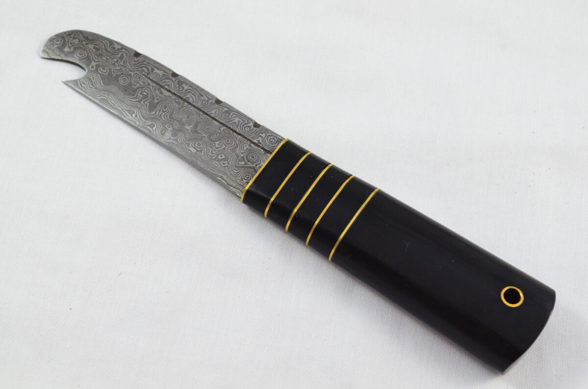 New Fantastic Genuine Water Buffalo Handle Sgian Dubh Bottle Opener Damascus Steel Made in Sheffield England - Image 2