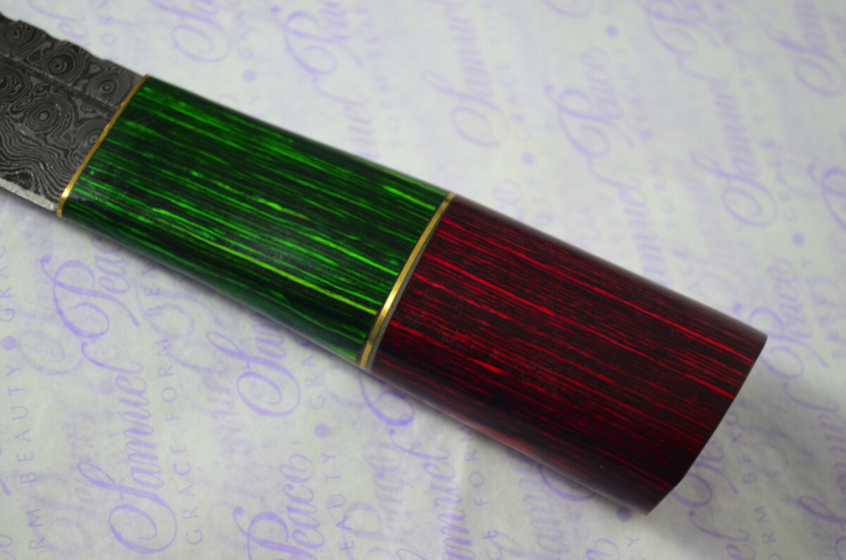 New Fantastic Coloured Pakkawood Sgian Dubh Damascus Steel Superior Sheath inc Presentation Box - Image 6
