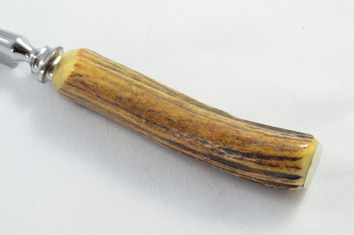 Beautiful Sheffield Handmade Authentic Stag Antler Horn Handled 3 Piece Carving Set - Image 11