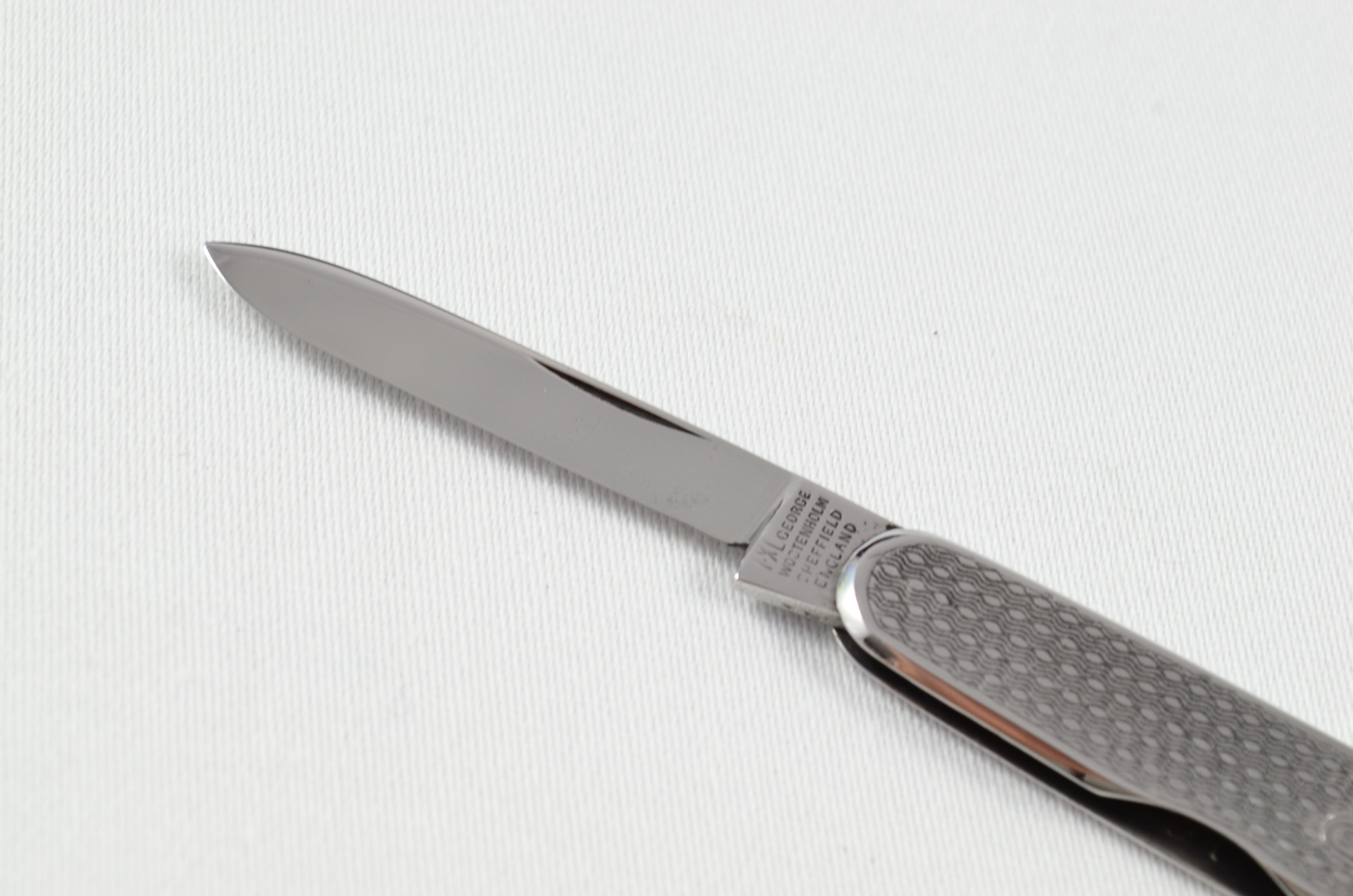 A George Wostenholme Engine Turned Stainless Steel Pocket Pen Knife Sheffield - Image 2