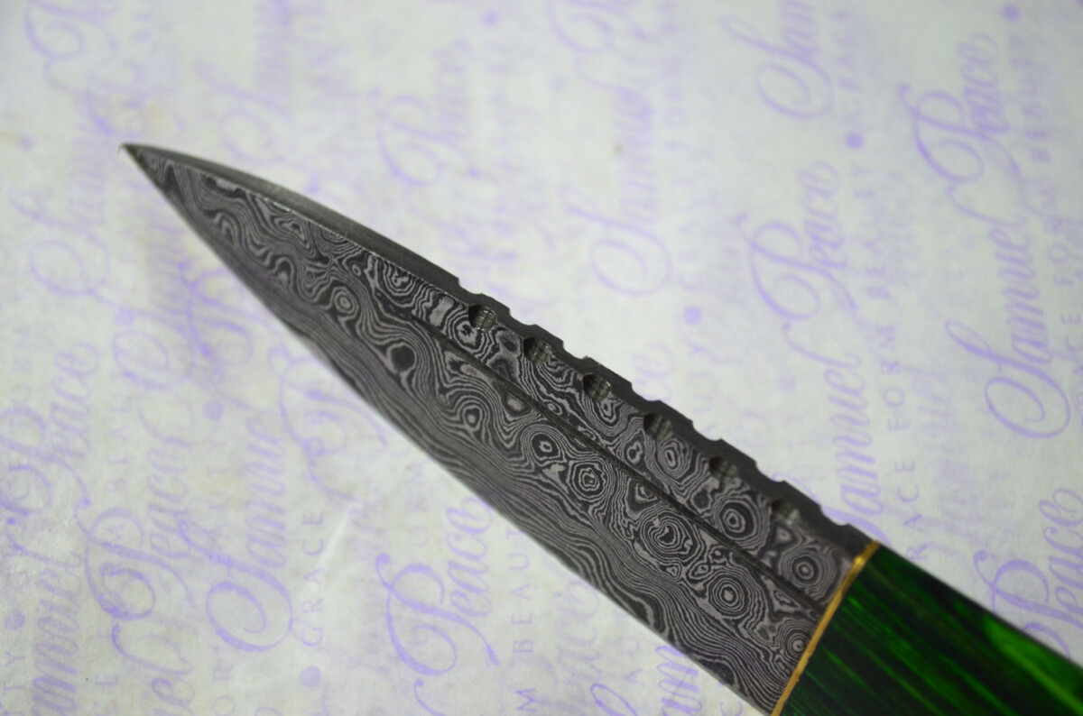 New Fantastic Coloured Pakkawood Sgian Dubh Damascus Steel Superior Sheath inc Presentation Box - Image 7