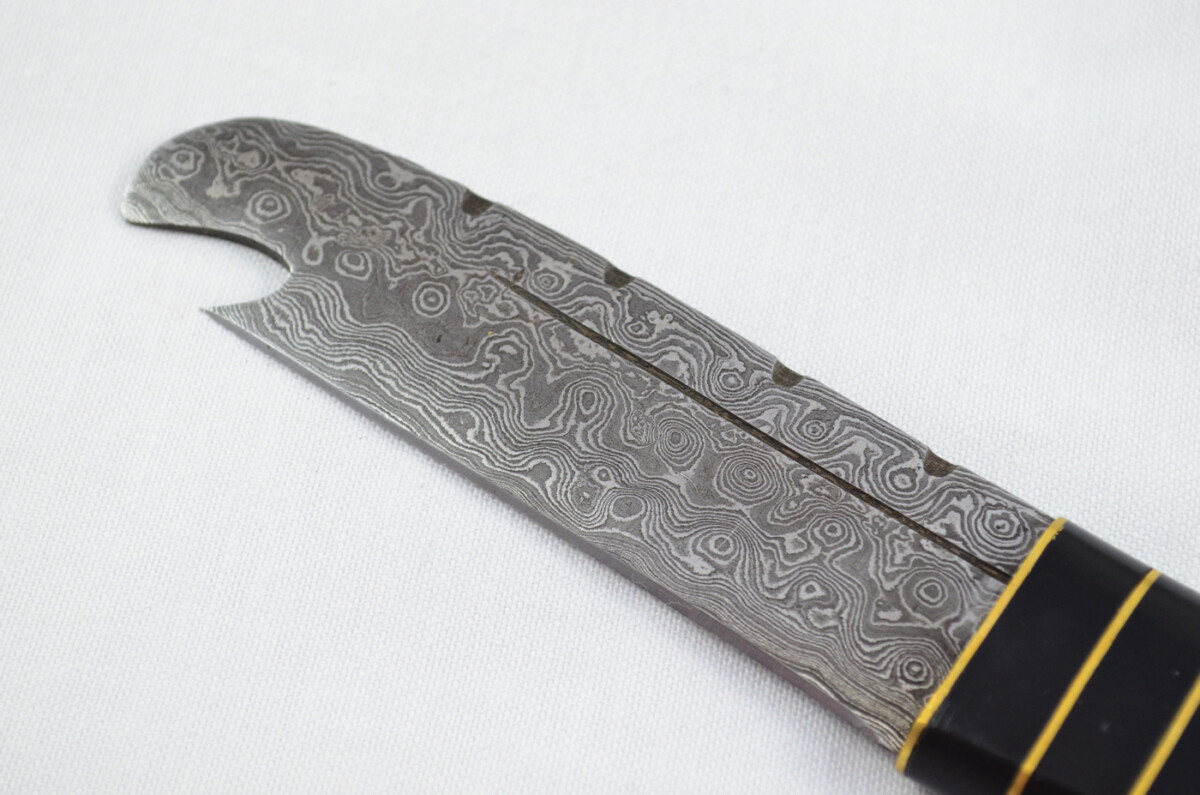 New Fantastic Genuine Water Buffalo Handle Sgian Dubh Bottle Opener Damascus Steel Made in Sheffield England - Image 4
