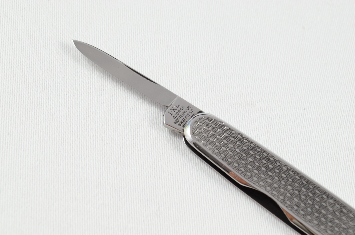 A George Wostenholme Engine Turned Stainless Steel Pocket Pen Knife Sheffield - Image 6