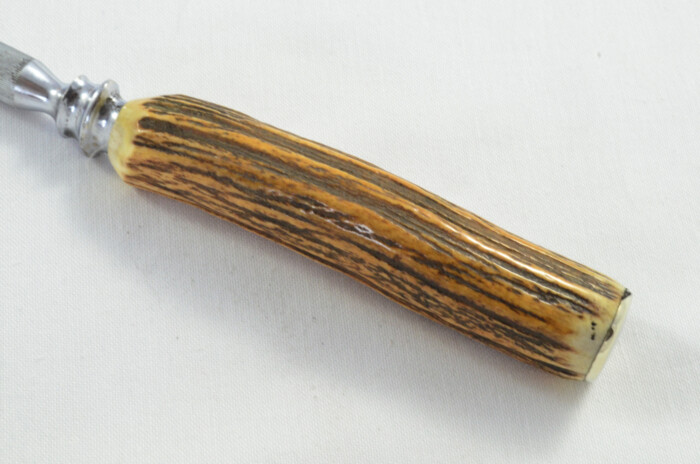 Beautiful Sheffield Handmade Authentic Stag Antler Horn Handled 3 Piece Carving Set - Image 15
