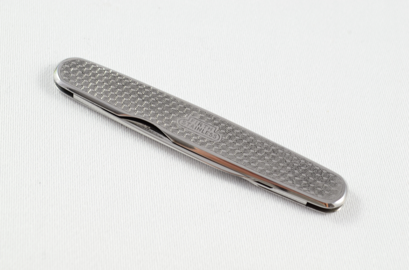 A George Wostenholme Engine Turned Stainless Steel Pocket Pen Knife Sheffield - Image 7