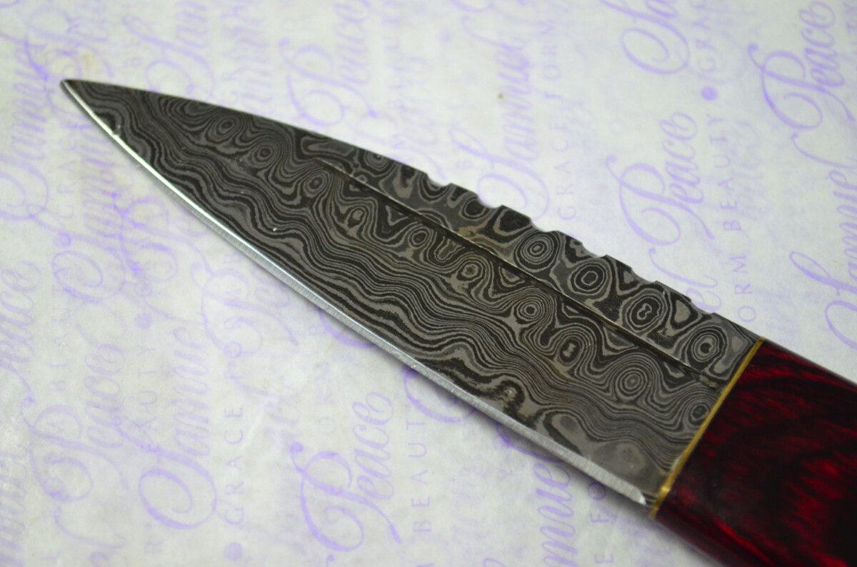 New Fantastic Coloured Pakkawood Sgian Dubh Damascus Steel Superior Sheath inc Presentation Box - Image 4