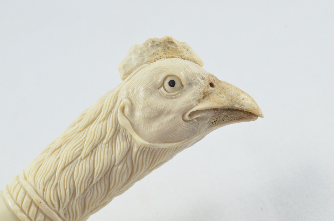 Large Rooster Carved Walking Stick Cane Top Handle Stag Antler Horn Made Sheffield England