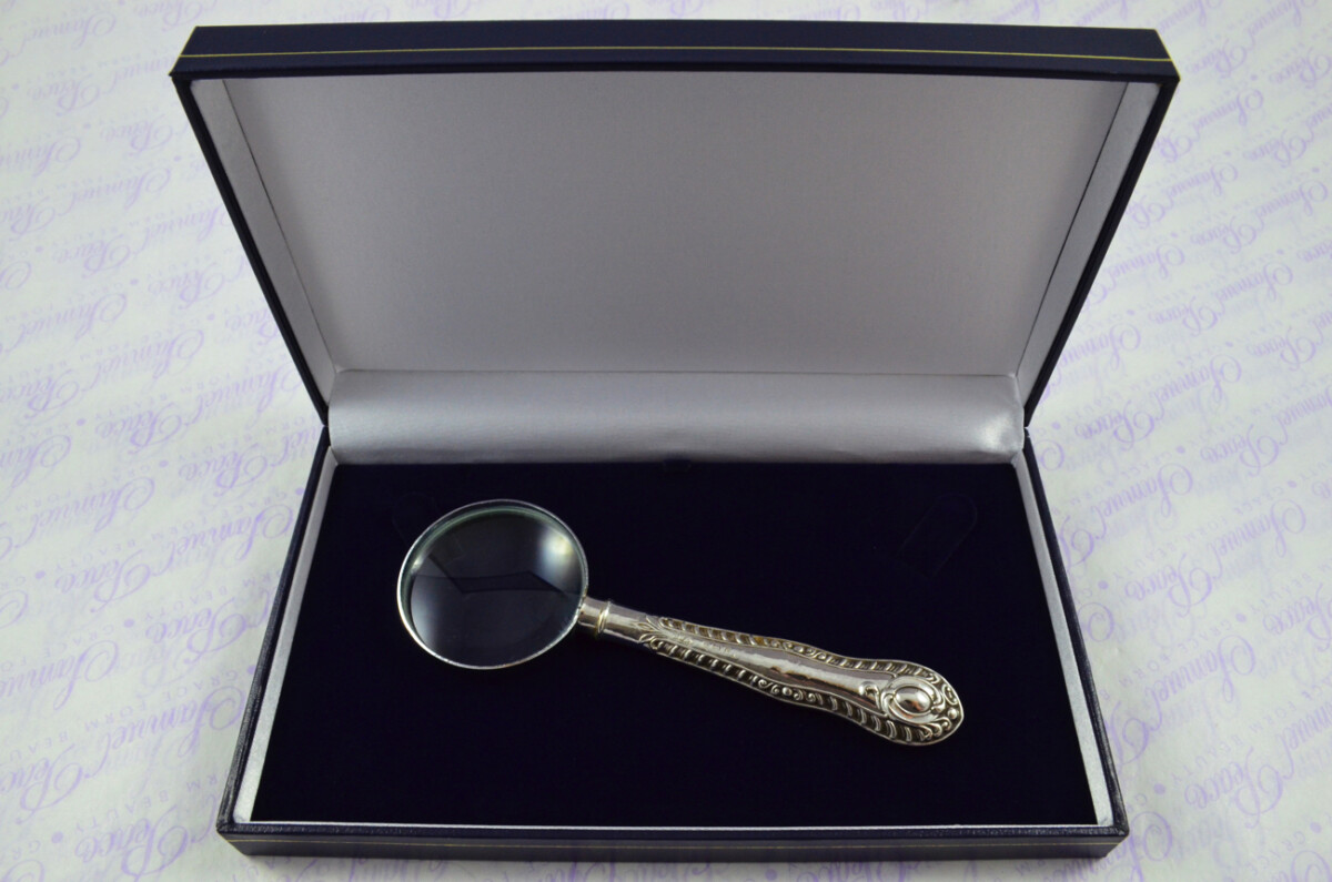 Gadroon Pattern Sterling Silver Magnifying Glass Birmingham 1902 - Image 8