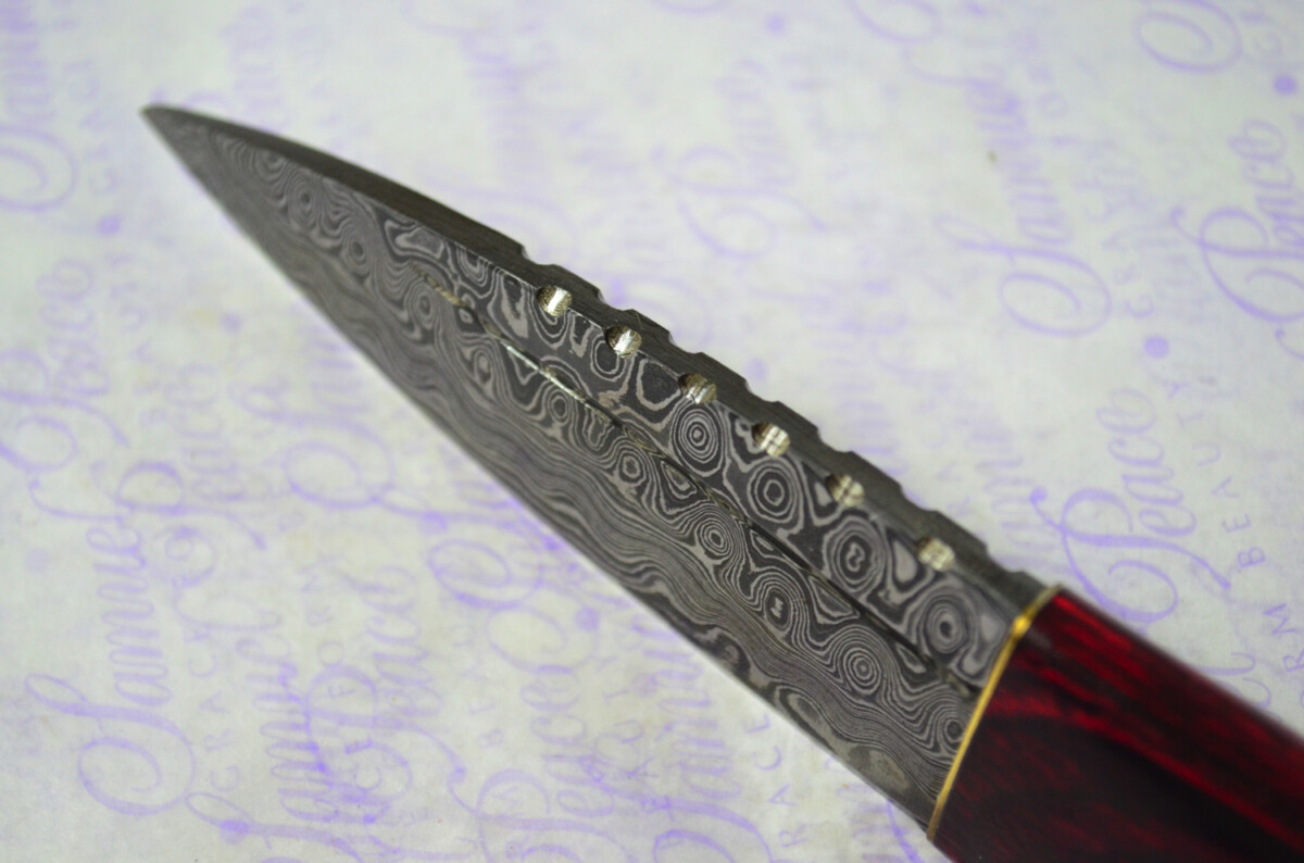 New Fantastic Coloured Pakkawood Sgian Dubh Damascus Steel Superior Sheath inc Presentation Box - Image 6