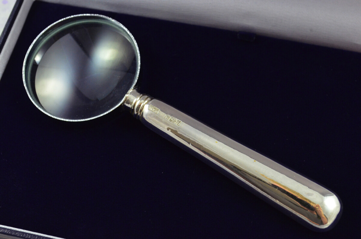 Robert Fead Mosley Old English Pattern Sterling Silver Magnifying Glass Sheffield 1909 - Image 2