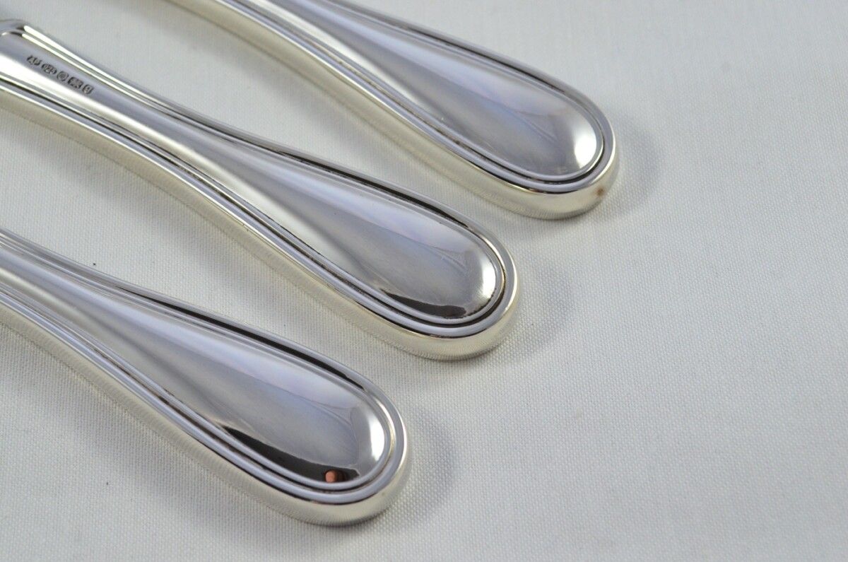 Arthur Price Sheffield Sterling Silver Handled 3 Piece Carving Set Old English Thread Pattern 2006 - Image 4
