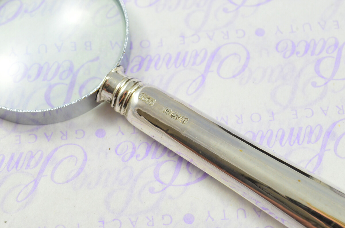 Robert Fead Mosley Old English Pattern Sterling Silver Magnifying Glass Sheffield 1909 - Image 5