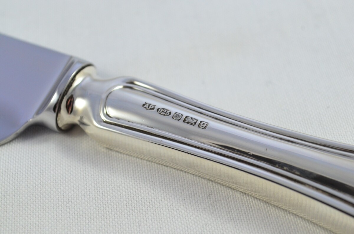 Arthur Price Sheffield Sterling Silver Handled 3 Piece Carving Set Old English Thread Pattern 2006 - Image 2