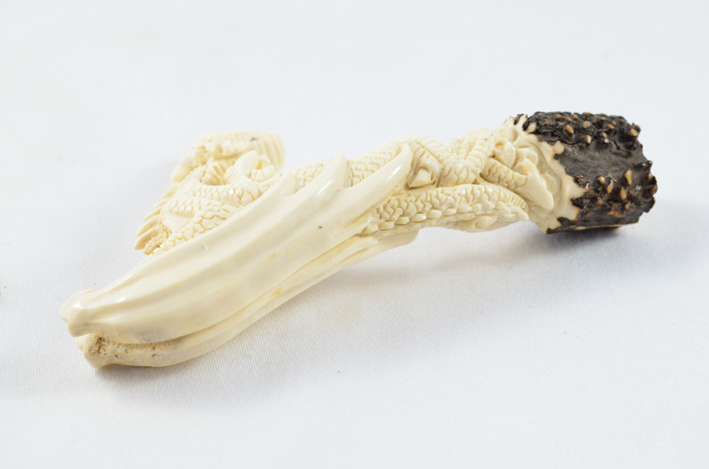 Dragon Carved Walking Stick Cane Top Handle Stag Antler Horn Made Sheffield England - Image 4