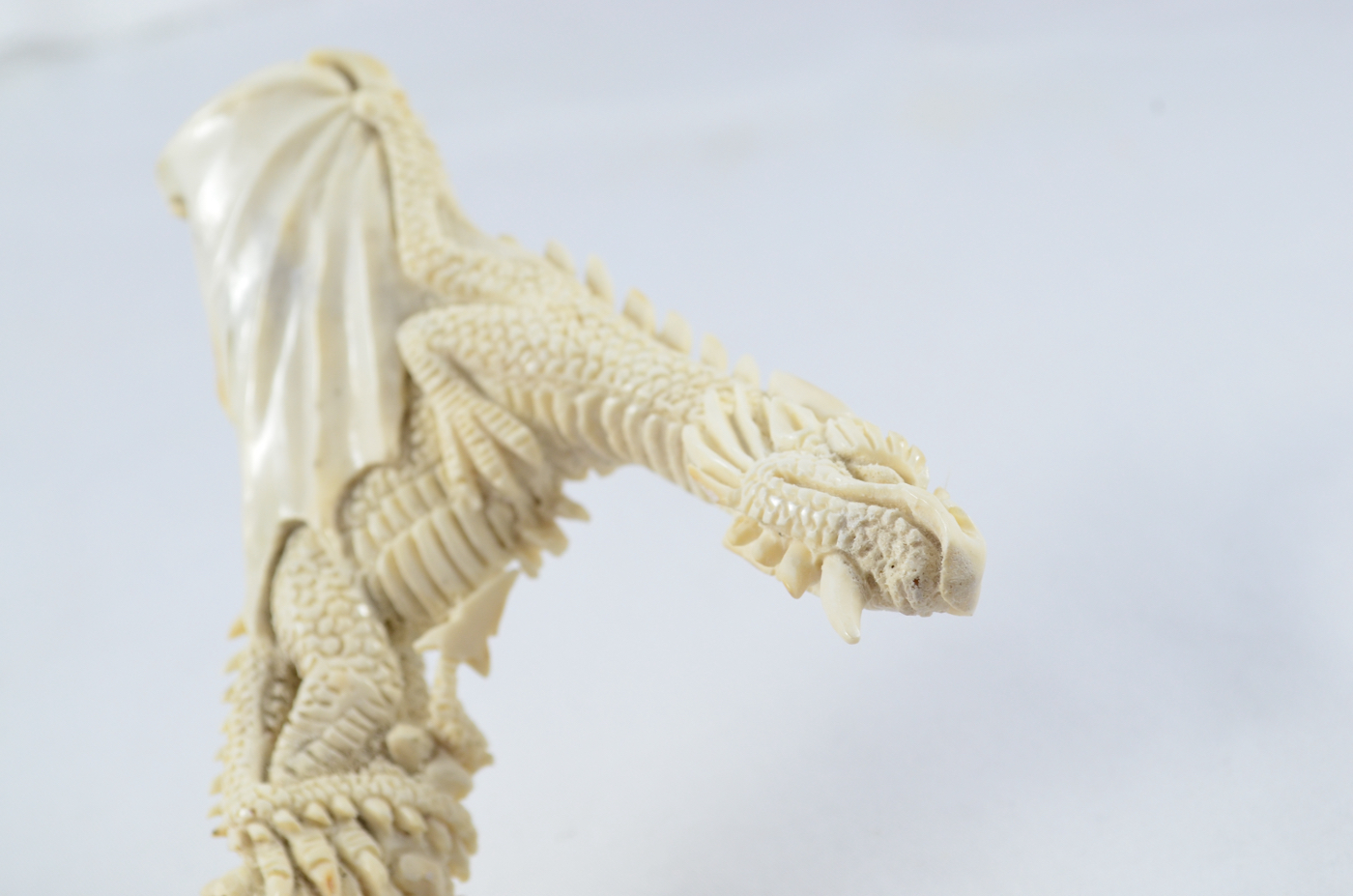 Dragon Carved Walking Stick Cane Top Handle Stag Antler Horn Made Sheffield England - Image 2