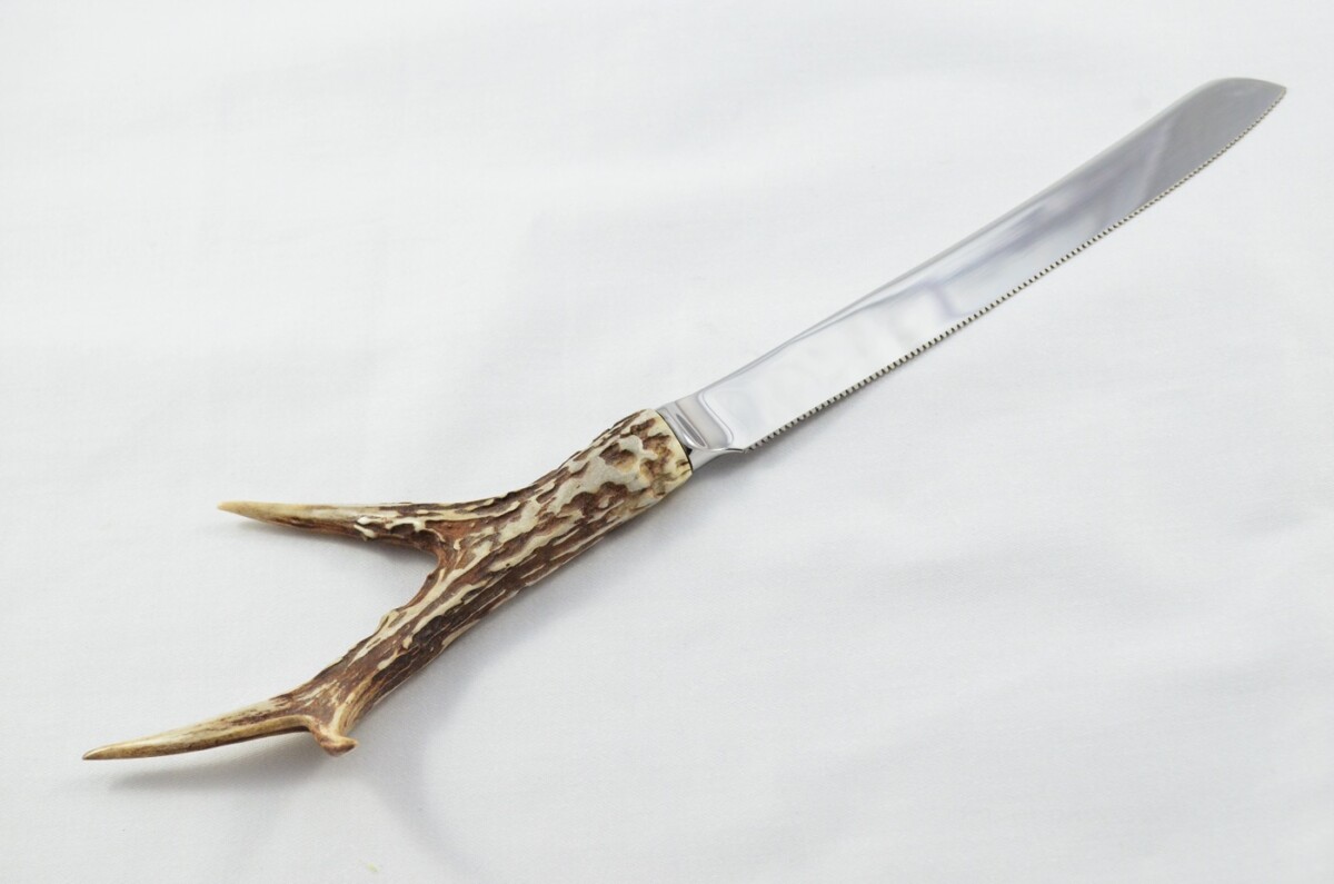 Genuine Roe Deer Stag Horn Antler Handled Bread Knife Made in Sheffield England - Image 4