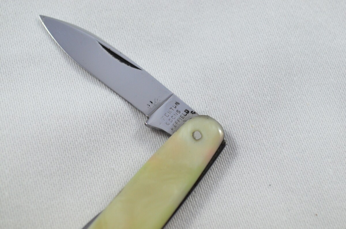 Gregory Fenton Carbon Steel Bladed Pearlex Scaled Pen/Fruit Knife Sheffield - Image 6