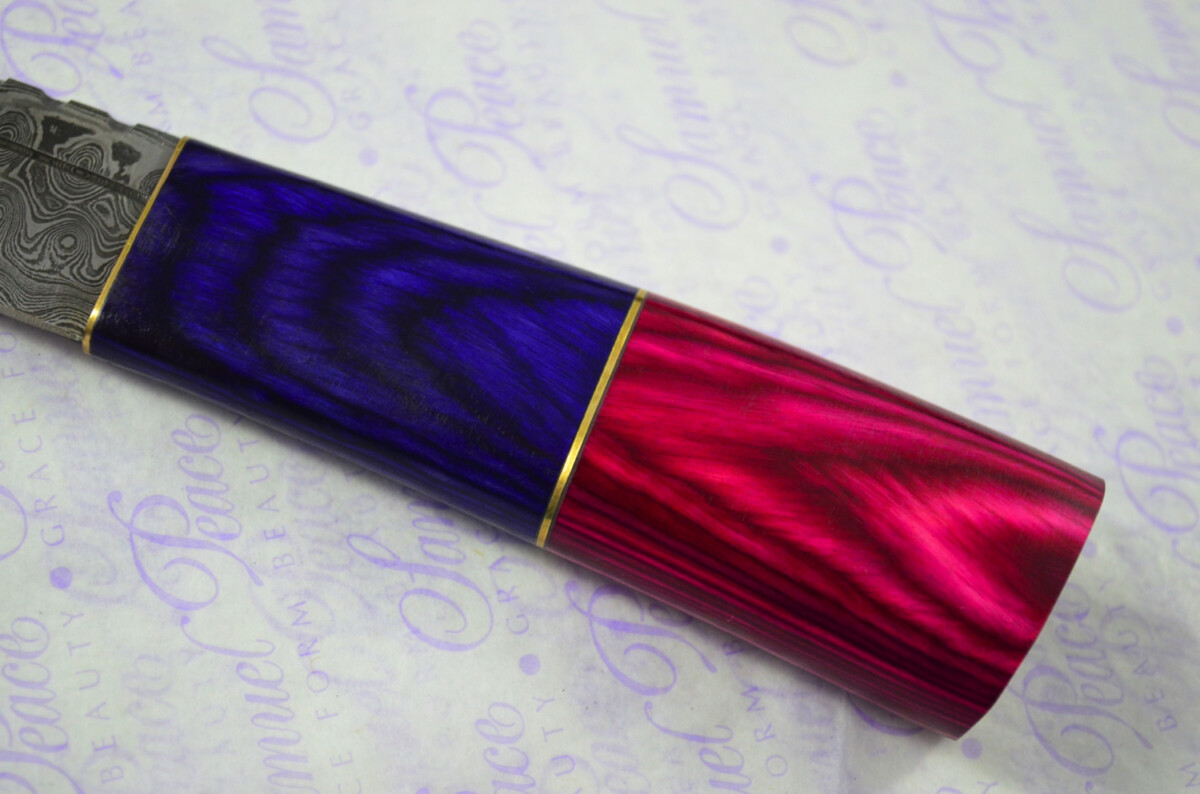 New Fantastic Coloured Pakkawood Sgian Dubh Damascus Steel Superior Sheath inc Presentation Box - Image 5