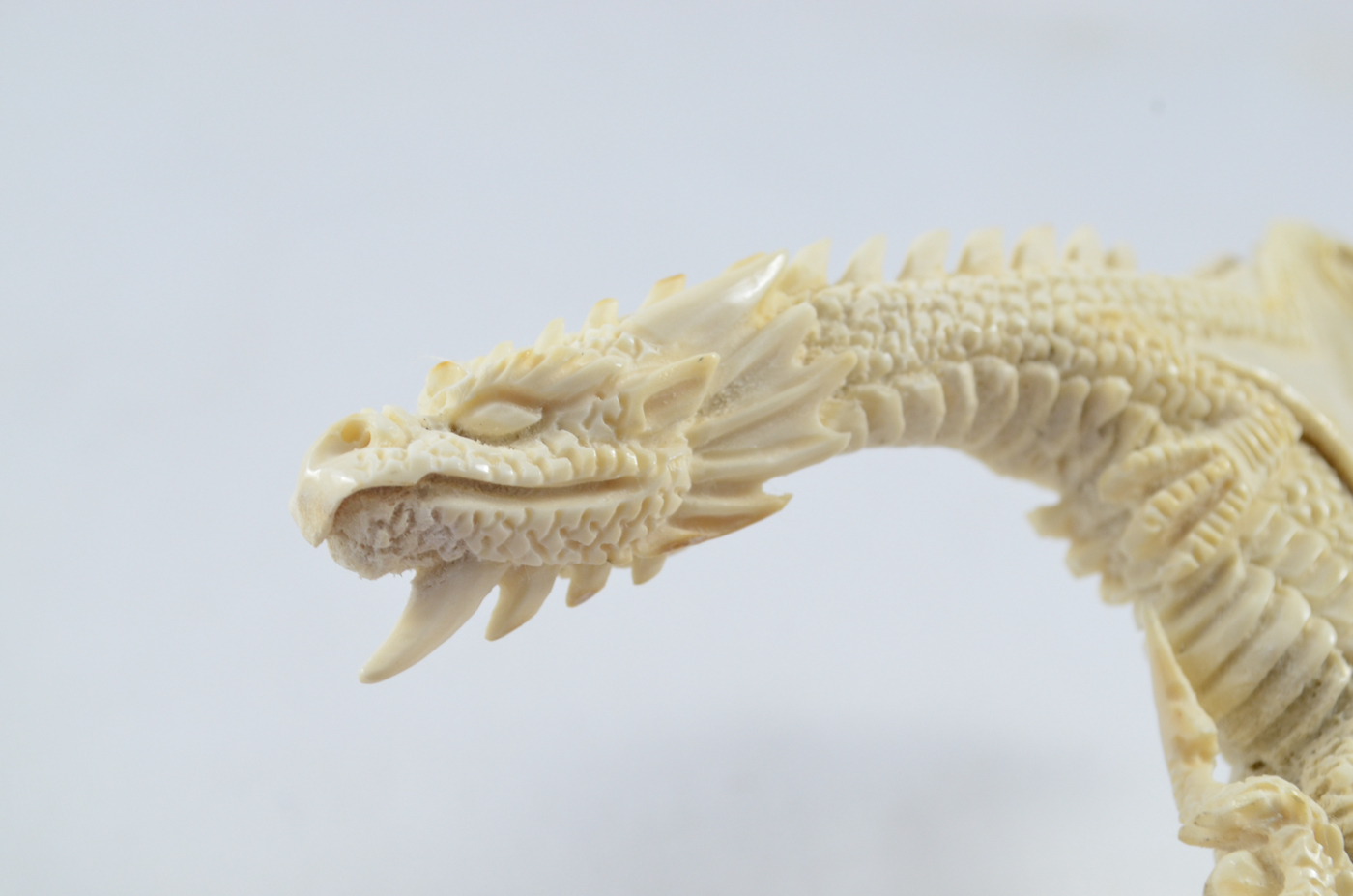 Dragon Carved Walking Stick Cane Top Handle Stag Antler Horn Made Sheffield England