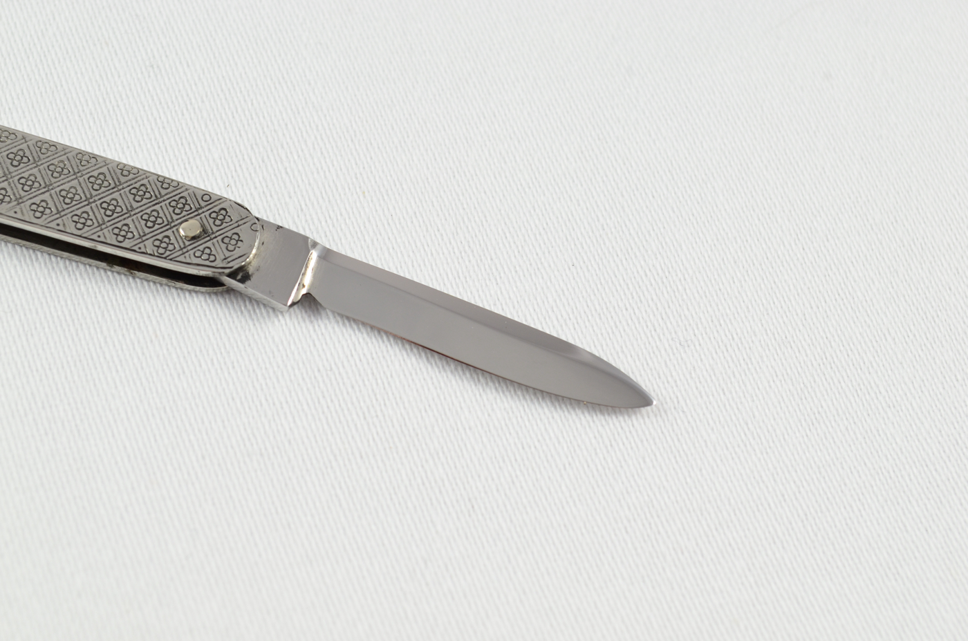 A J. Nowill Folding Engine Turned Stainless Steel Pocket Pen Knife Sheffield - Image 4