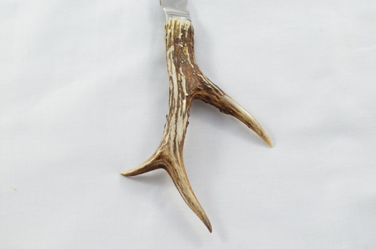 Genuine Roe Deer Stag Horn Antler Handled Bread Knife Made in Sheffield England - Image 5