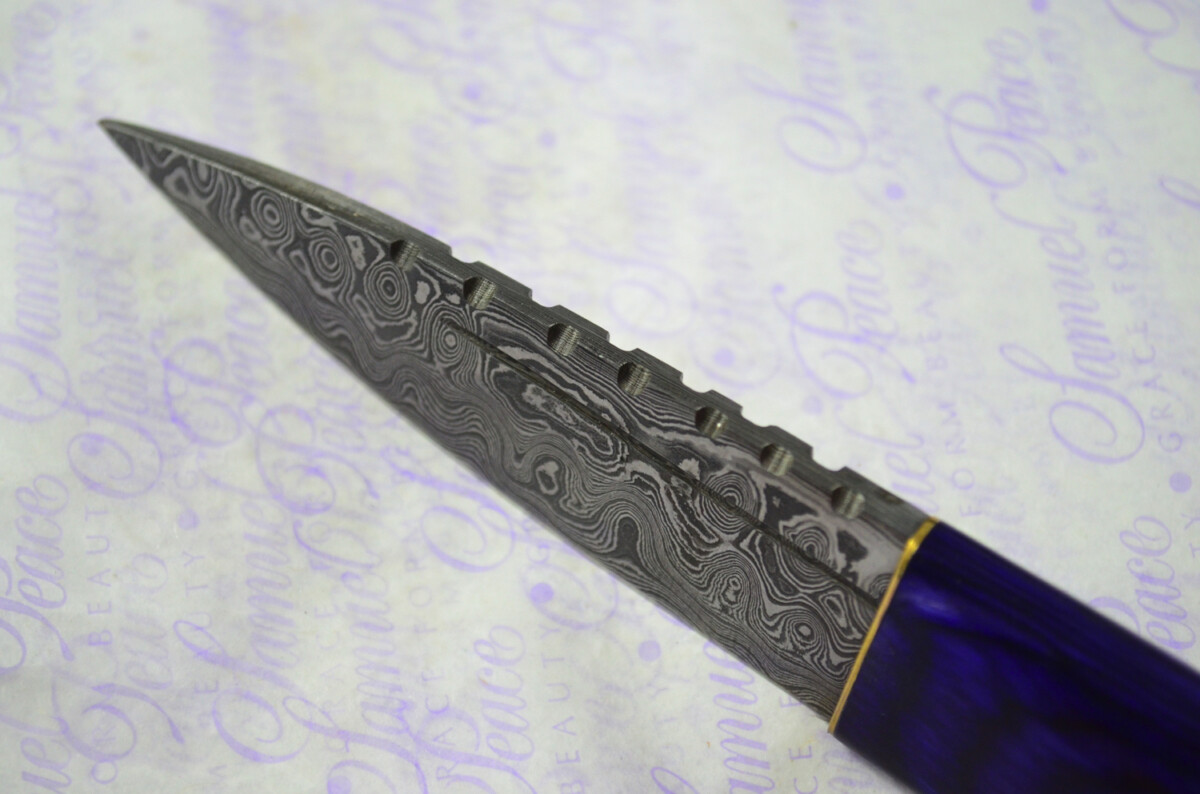 New Fantastic Coloured Pakkawood Sgian Dubh Damascus Steel Superior Sheath inc Presentation Box - Image 6