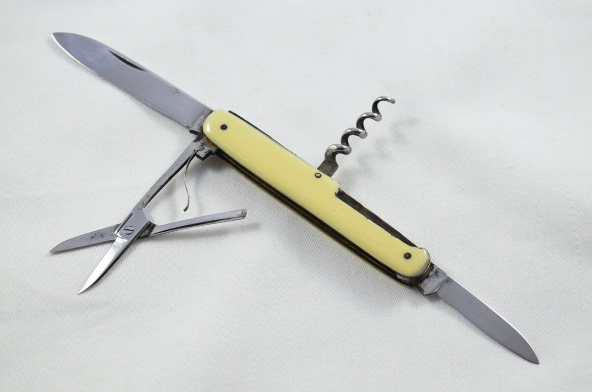 4 Bladed Carbon Steel Plastic Scaled Pen/Fruit Knife Sheffield C.1880