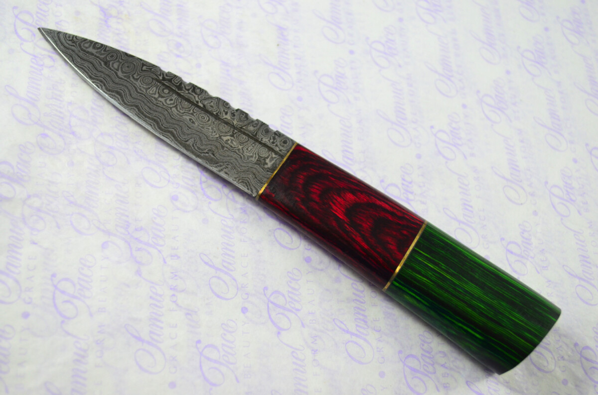 New Fantastic Coloured Pakkawood Sgian Dubh Damascus Steel Superior Sheath inc Presentation Box - Image 3