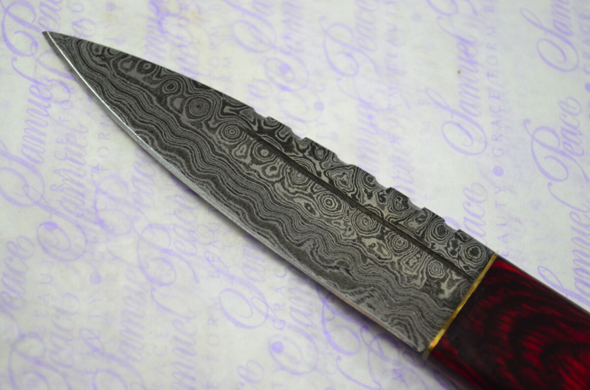 New Fantastic Coloured Pakkawood Sgian Dubh Damascus Steel Superior Sheath inc Presentation Box - Image 4