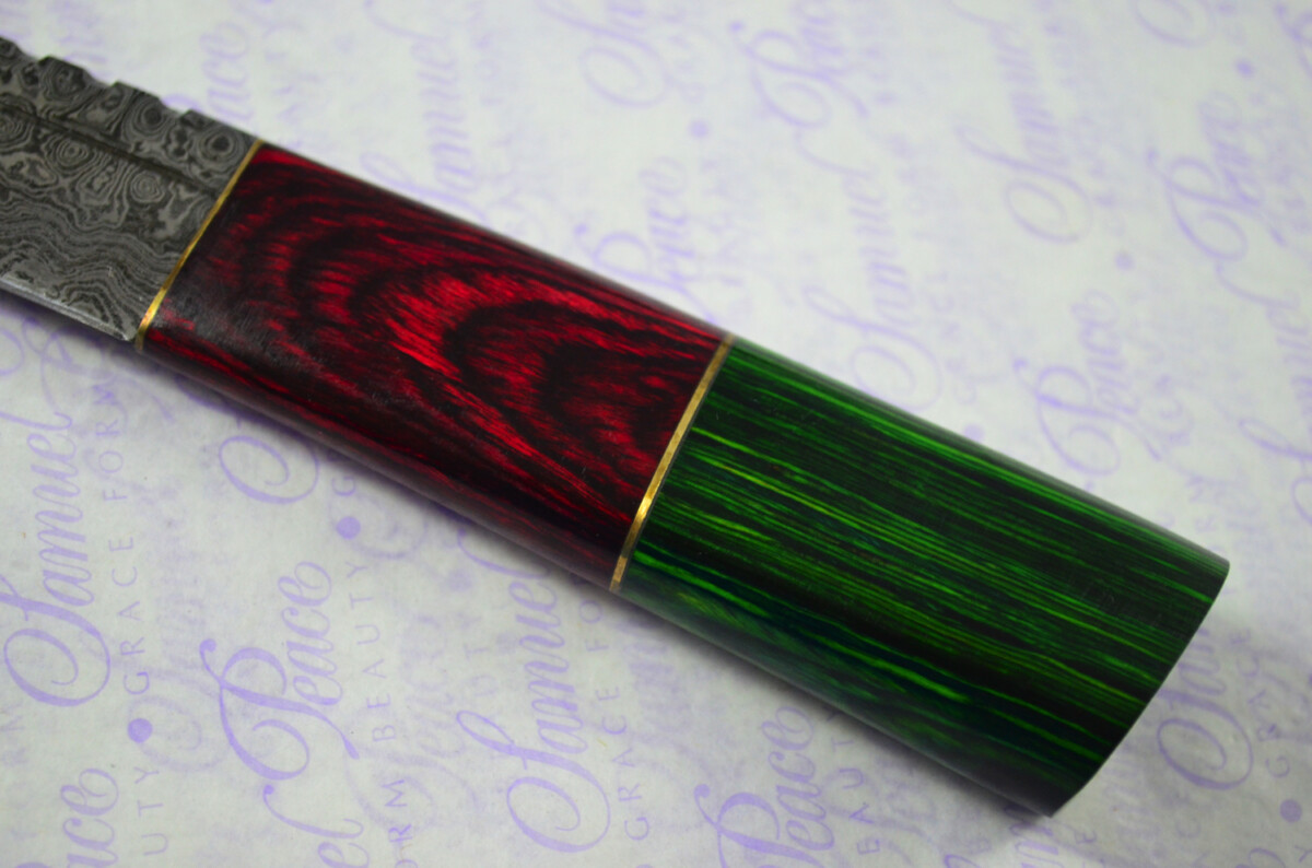 New Fantastic Coloured Pakkawood Sgian Dubh Damascus Steel Superior Sheath inc Presentation Box - Image 5