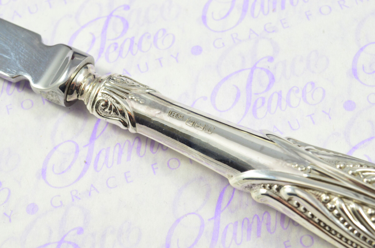 Amazing Harrison Fishers Sheffield Sterling Silver Handled Letter Opener Thimbleby Pattern 1902 Cased - Image 6
