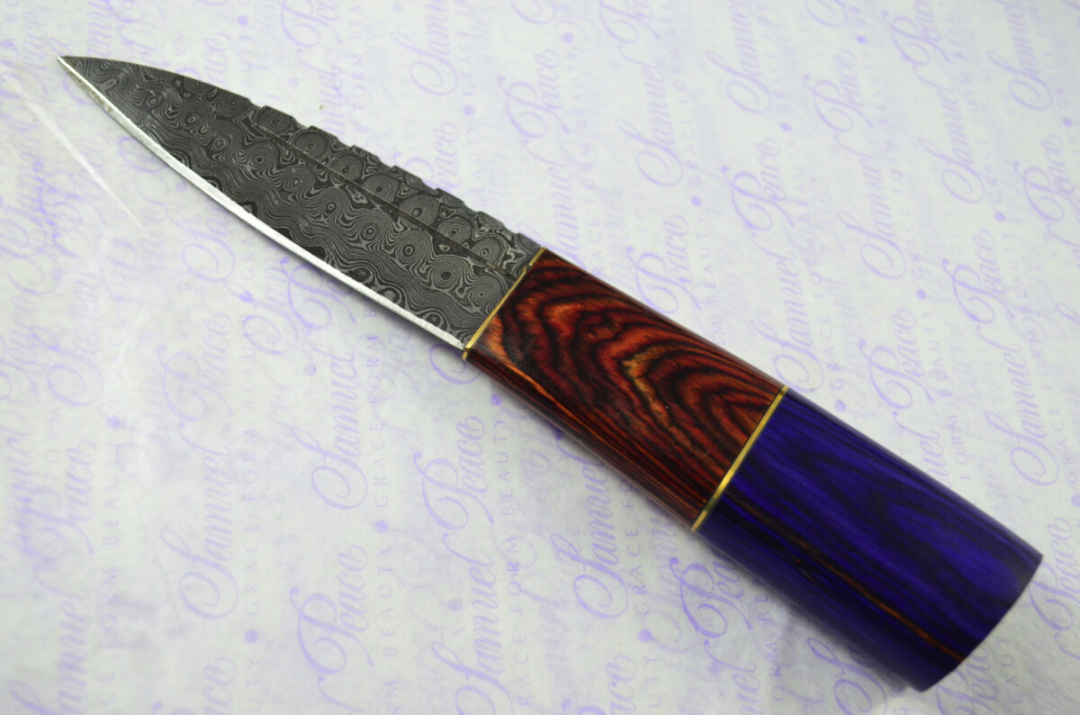 New Fantastic Coloured Pakkawood Sgian Dubh Damascus Steel Superior Sheath inc Presentation Box - Image 3