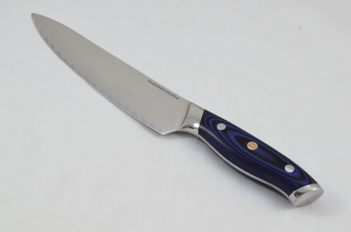 A Set of 5 Damascus Kitchen Chefs Knives Made In Sheffield UK 67 Layer Japanese Steel Razor Sharp - Image 8
