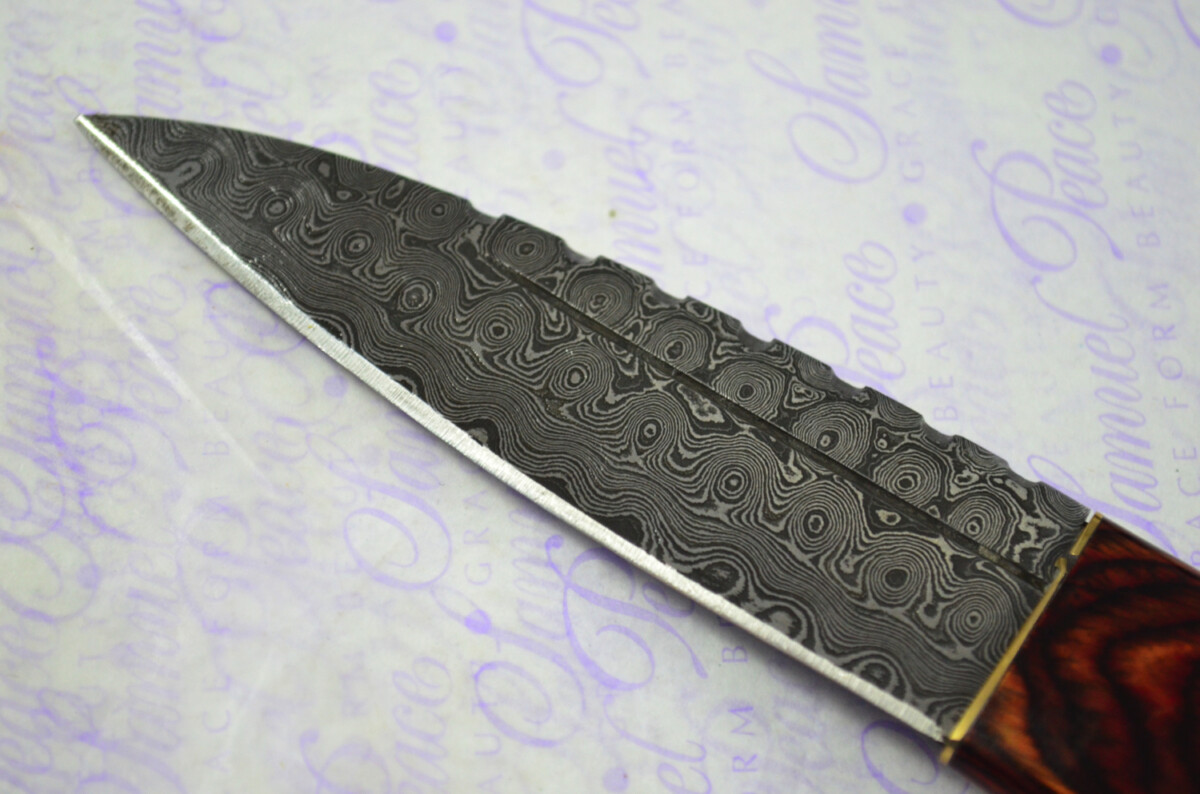 New Fantastic Coloured Pakkawood Sgian Dubh Damascus Steel Superior Sheath inc Presentation Box - Image 4