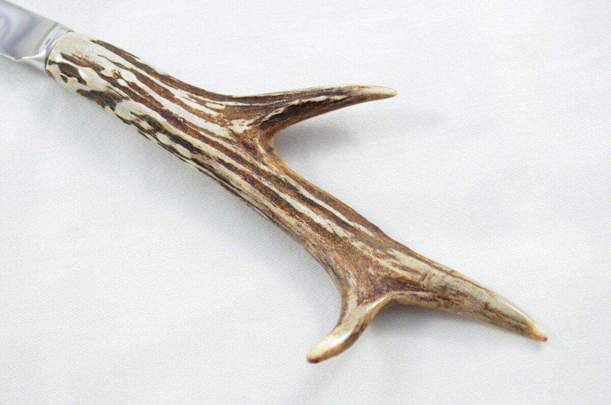 Genuine Roe Deer Stag Horn Antler Handled Cheese Knife Made in Sheffield England - Image 2
