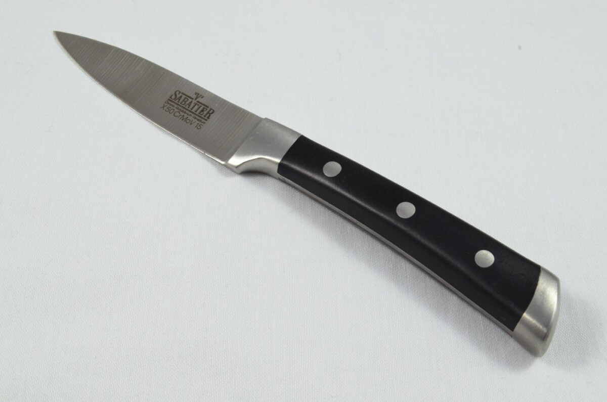 V Sabatier Paring Knife 8.5cm Black Triple Riveted Handle X50CrMoV15 - Richardson Sheffield - Image 2