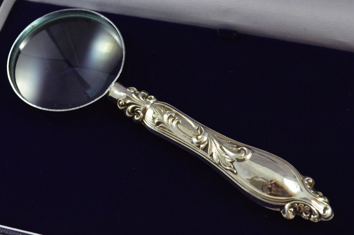 Mappin & Webb Hamilton Pattern Sterling Silver Magnifying Glass Sheffield 1910 - Image 2