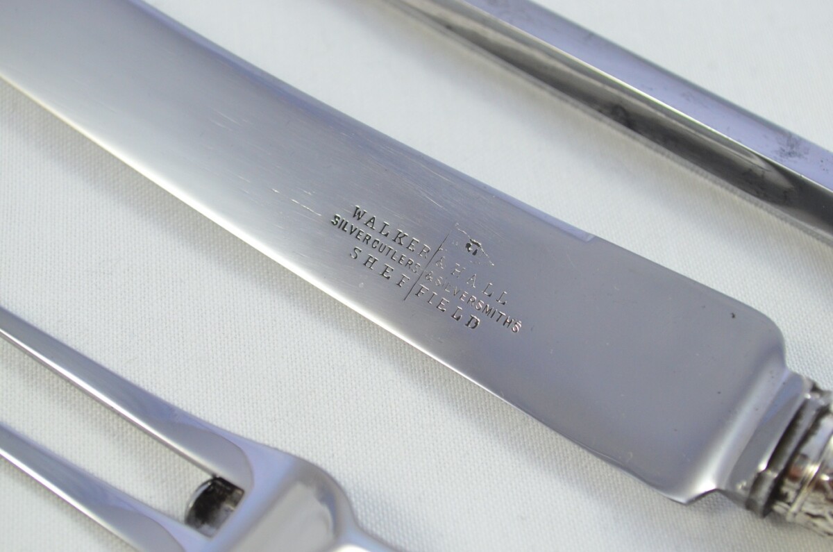 Amazing Mappin & Webb 7 Piece Stag Handled Silver Capped & Ferruled Carving Set Made in Sheffield 1892 - Image 6