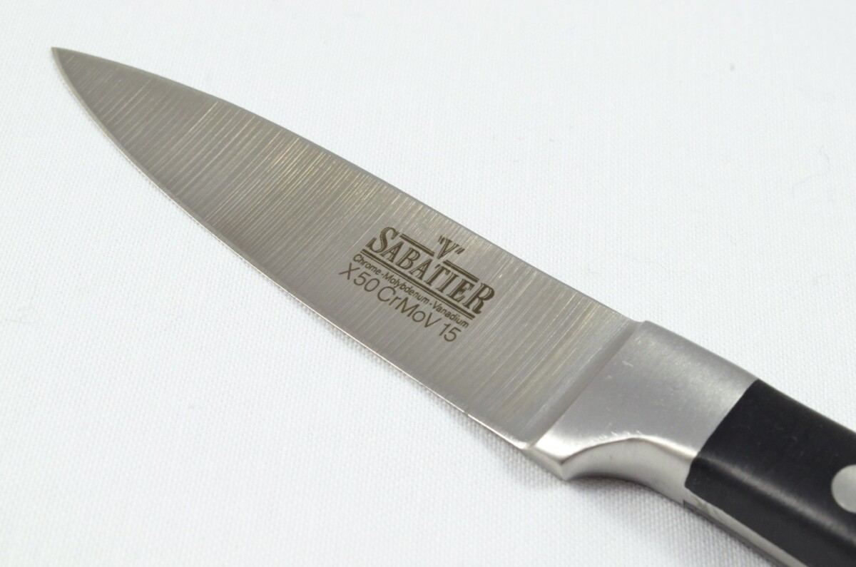V Sabatier Paring Knife 8.5cm Black Triple Riveted Handle X50CrMoV15 - Richardson Sheffield - Image 4