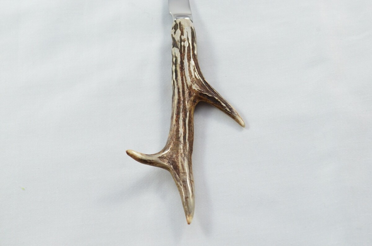 Genuine Roe Deer Stag Horn Antler Handled Cheese Knife Made in Sheffield England - Image 6