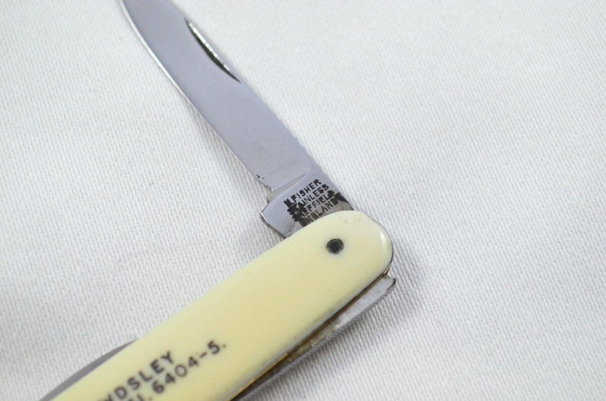 H.Fisher Carbon Steel Bladed Advertisement Plastic Scaled Pen/Fruit Knife Sheffield - Image 4