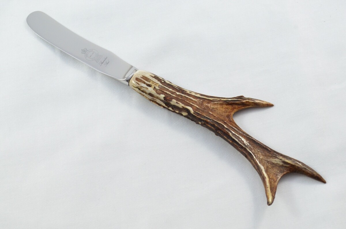 Genuine Roe Deer Stag Horn Antler Handled Butter Knife Made in Sheffield England