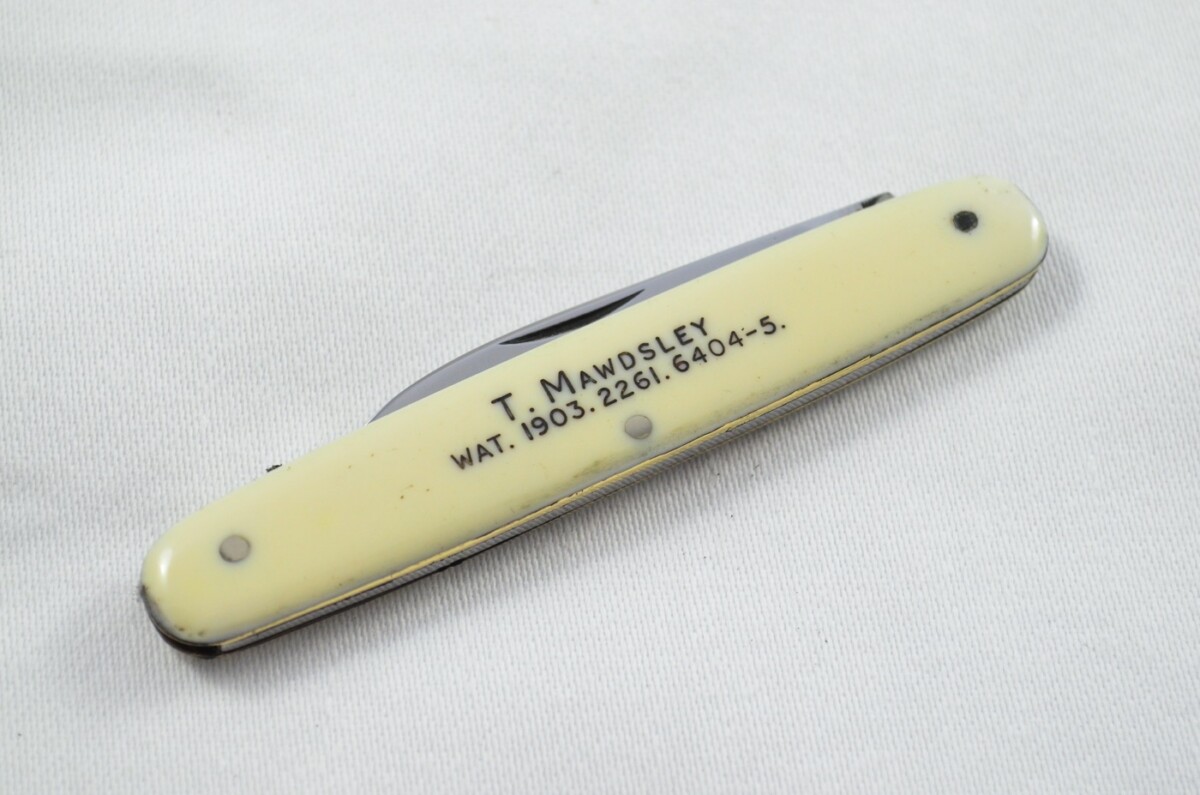 H.Fisher Carbon Steel Bladed Advertisement Plastic Scaled Pen/Fruit Knife Sheffield - Image 5