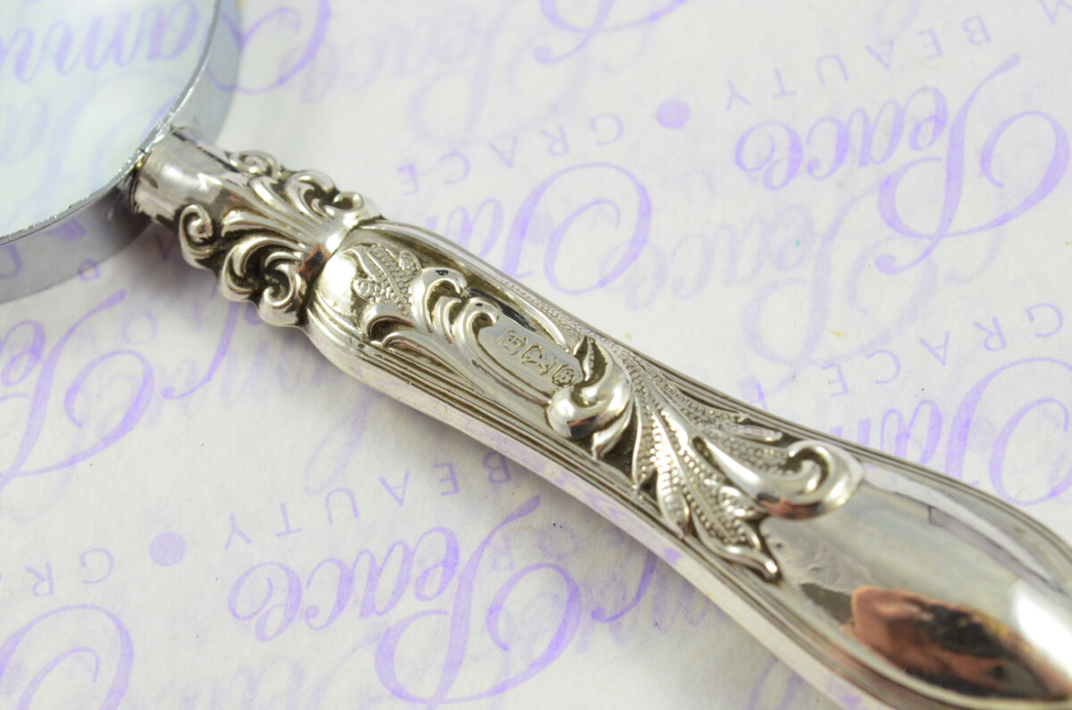 Mappin & Webb Hamilton Pattern Sterling Silver Magnifying Glass Sheffield 1910 - Image 5