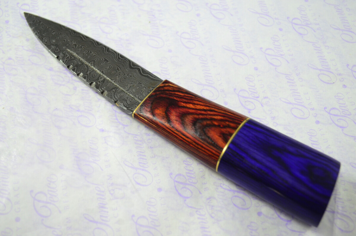 New Fantastic Coloured Pakkawood Sgian Dubh Damascus Steel Superior Sheath inc Presentation Box - Image 7
