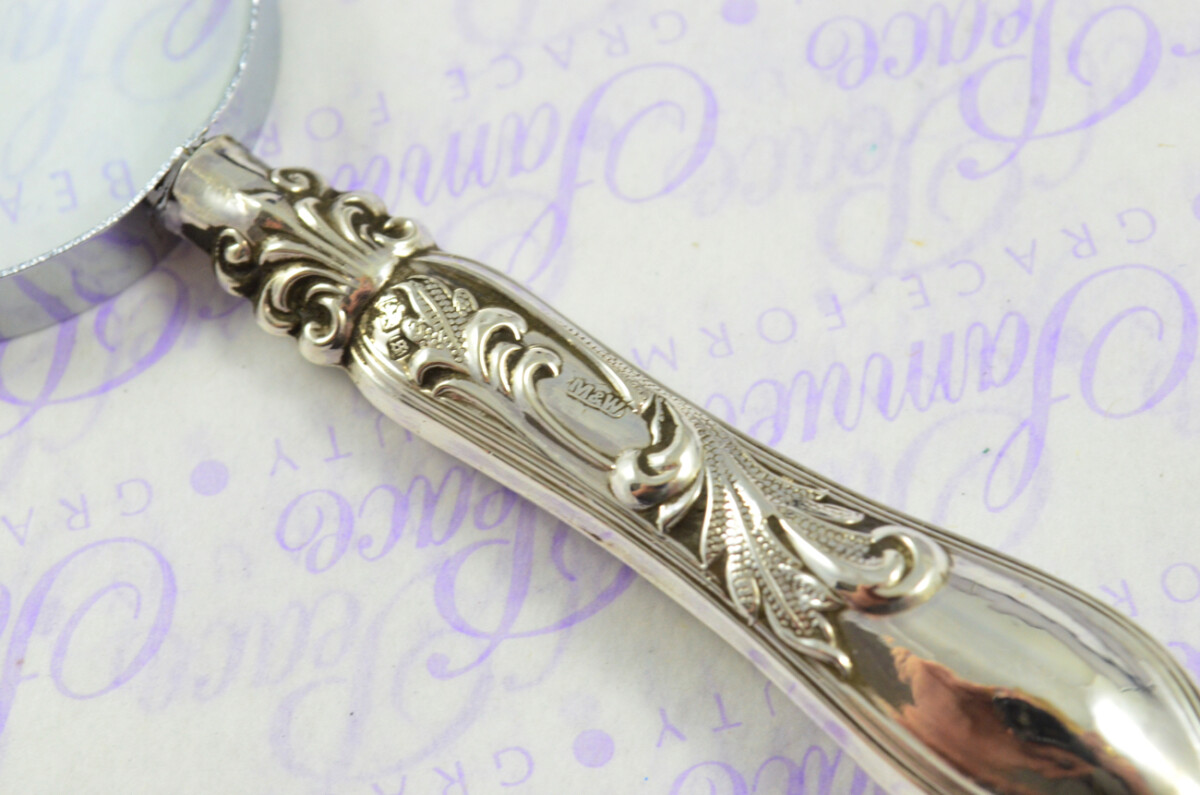Mappin & Webb Hamilton Pattern Sterling Silver Magnifying Glass Sheffield 1910 - Image 6